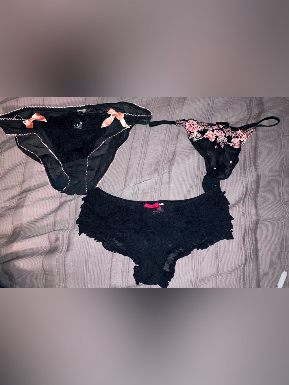 Sexy Panties Bikinis & Thong Embroidered Lot women’s sz M 2006 feminine NEW